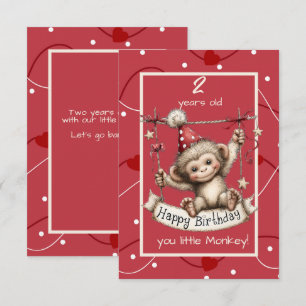 Invitación Feliz Cumpleaños Mono Pequeño