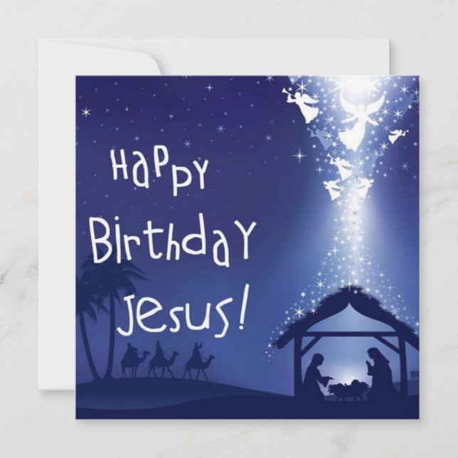 Invitación Feliz cumpleaños, Navidades de Jesús (Anverso)