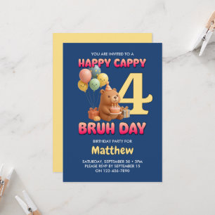 Invitación FELIZ CUMPLEAÑOS Osito de peluche lindo cumple 4 a