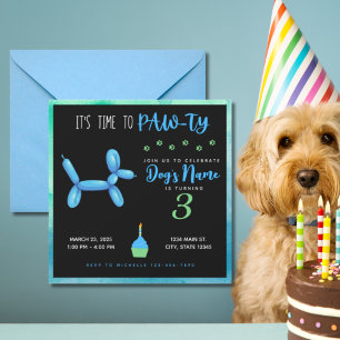 Invitación Feliz cumpleaños para bebé Fiesta de perro