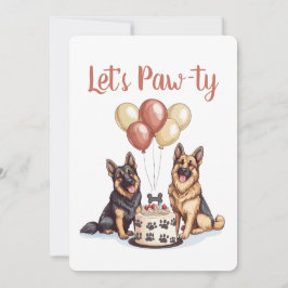 Invitación Feliz cumpleaños Pastor Alemán de Pastores de Past