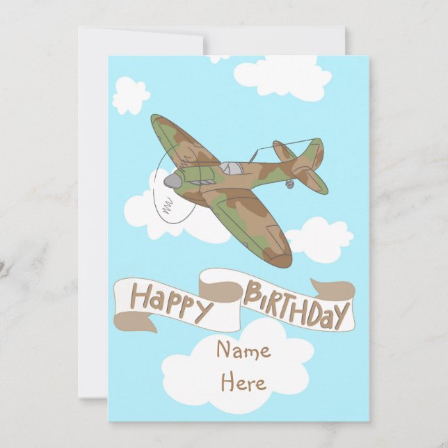 Invitación Feliz cumpleaños pequeño piloto (Anverso)