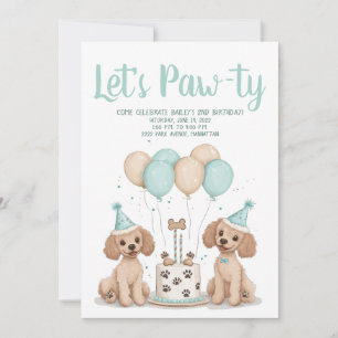Invitación Feliz cumpleaños, perros de cangrejo estándar