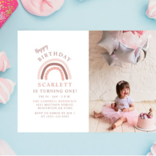 Invitación Feliz cumpleaños Personalizado foto Fiesta de niña