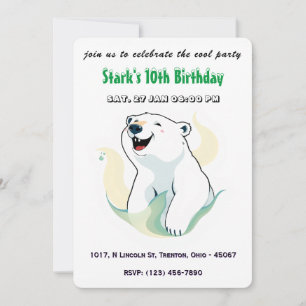 Invitación Feliz cumpleaños polar personalizado