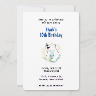 Invitación Feliz cumpleaños polar personalizado