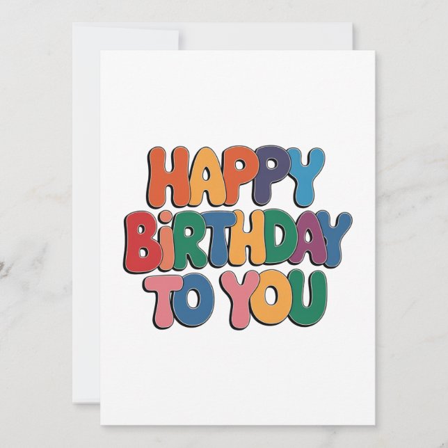 Invitación Feliz cumpleaños retro (Anverso)