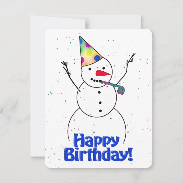 Invitación Feliz cumpleaños Snowman (Anverso)