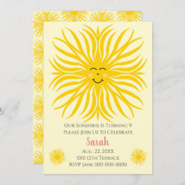 Invitación Feliz cumpleaños Sunshine