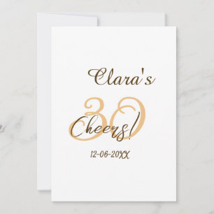 Invitación Feliz cumpleaños treinta cumpleaños carbón marrón 