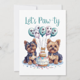 Invitación Feliz cumpleaños Yorkie Dog