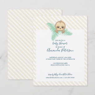 Invitación feliz de Baby Shower de la pereza del