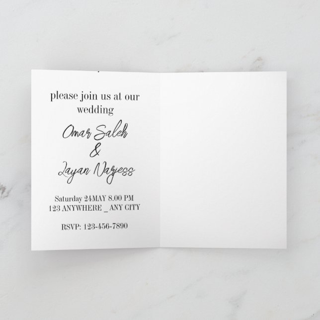 Invitación feliz de boda (Interior)