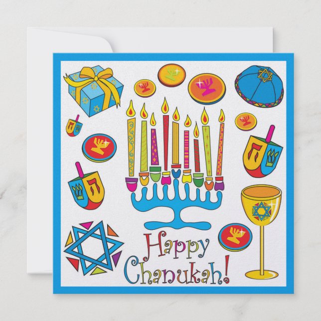 Invitación feliz de Chanukah (Anverso)