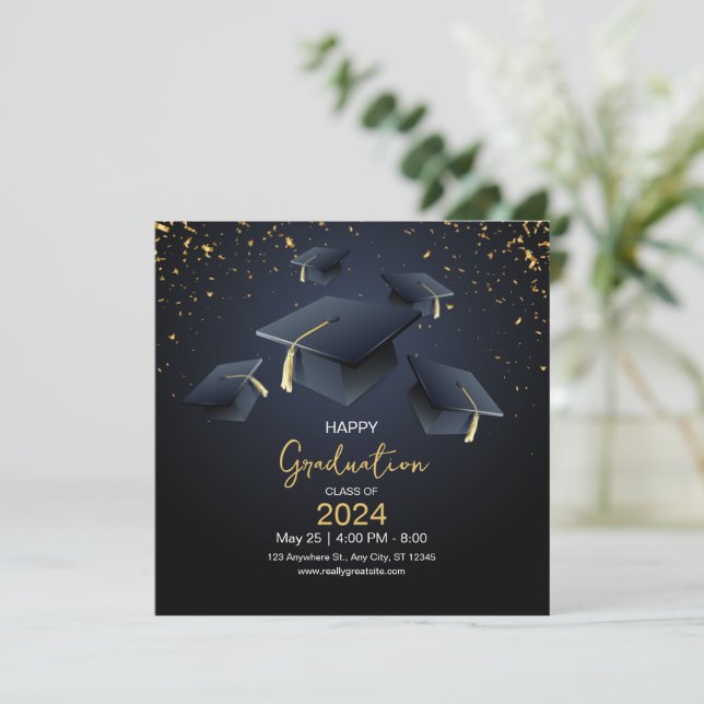 Invitación Feliz de Graduación, Clase de 2024 (Anverso de pie)