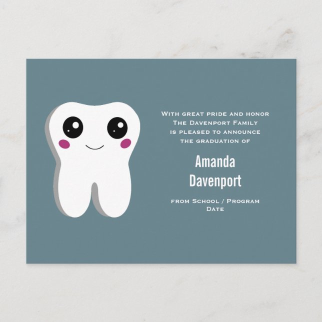 Invitación feliz de graduación dental dental denta (Anverso)