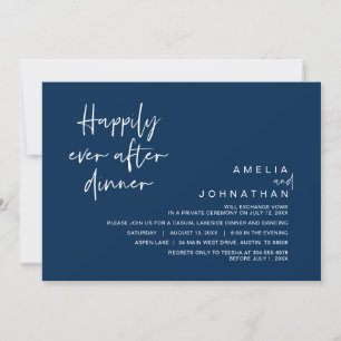 Invitación Feliz de haber cenado Boda, azul marino