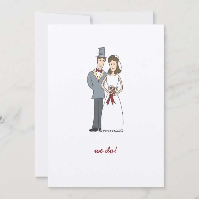 Invitación feliz de la boda de los pares (Anverso)