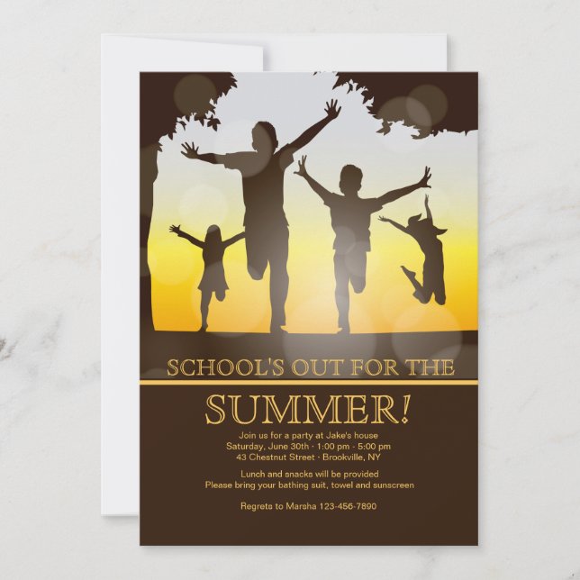 Invitación feliz de niños (Anverso)