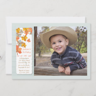 Invitación feliz de otoño con foto