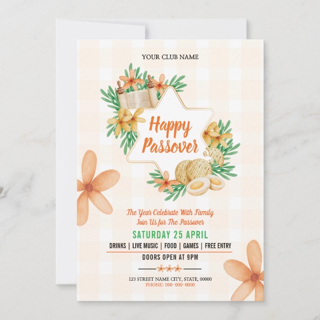 Invitación feliz de Pascua folleto (Anverso)