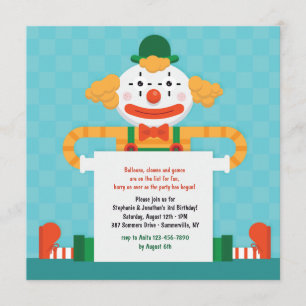 Invitación feliz de payaso
