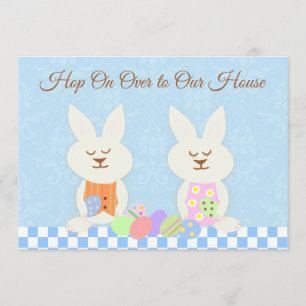 Invitación feliz del alumerzo de los conejitos de