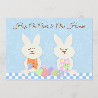 Invitación feliz del alumerzo de los conejitos de