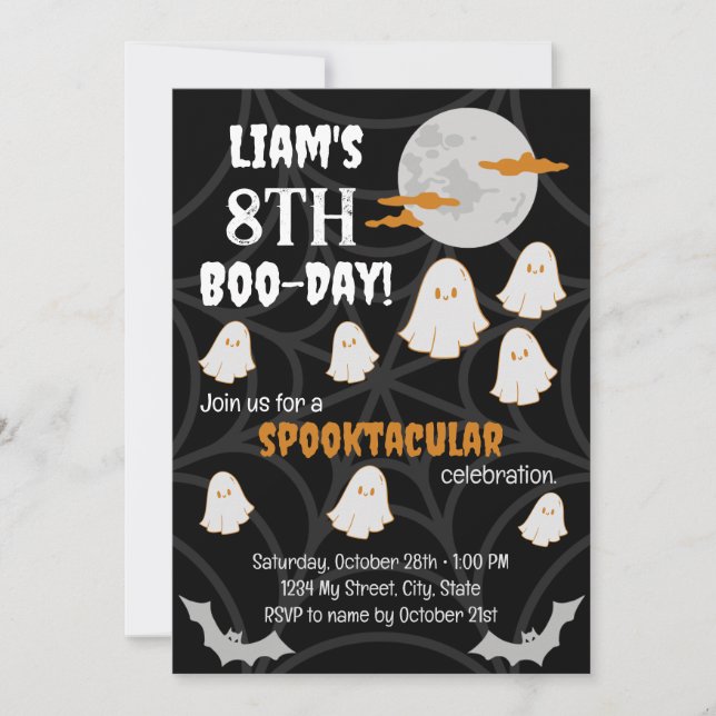Invitación feliz del Boo-Day (Anverso)