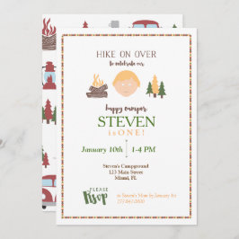 Invitación feliz del camper