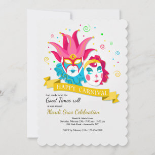 Invitación feliz del carnaval