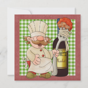 Invitación feliz del chef