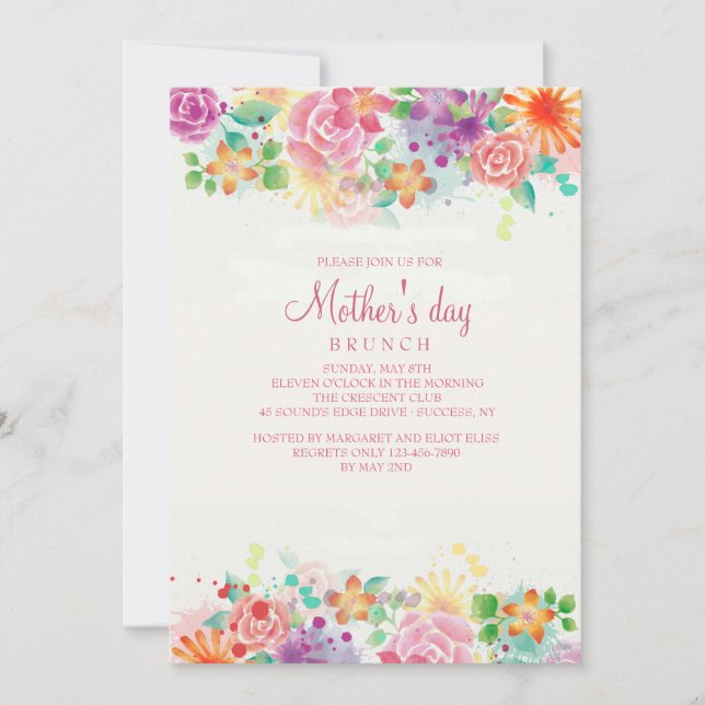 Invitación feliz del día de madre de la frontera (Anverso)