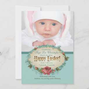 Invitación feliz del nacimiento de la foto de