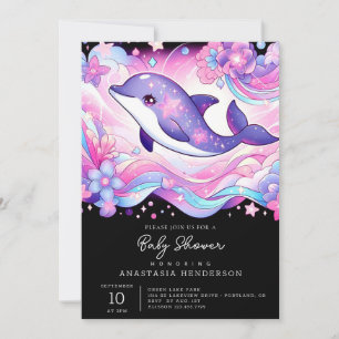 Invitación Feliz delfín Baby Shower