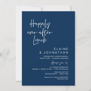 Invitación Feliz desde Brunch, Elopement Navy Blue