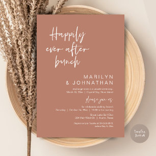 Invitación Feliz Desde Brunch, Elopement, Terracotta