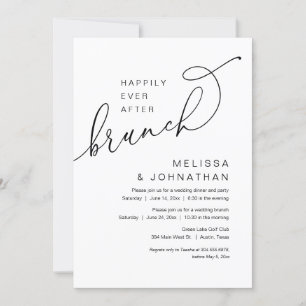 Invitación Feliz Desde Brunch, Fiesta Boda Elopement