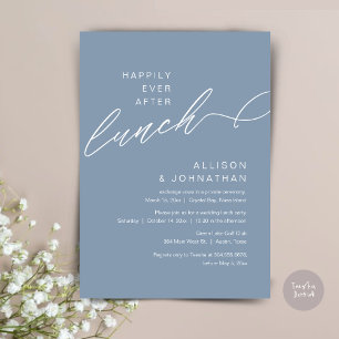 Invitación Feliz desde el almuerzo, Boda, azul turbio