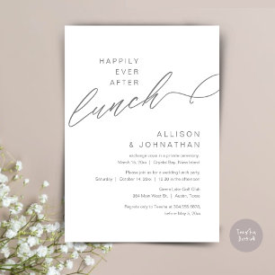 Invitación Feliz desde el almuerzo, Boda, gris oscuro