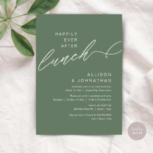 Invitación Feliz desde el almuerzo, Boda, verde sabio