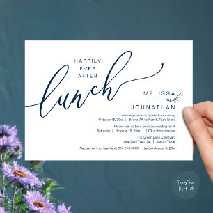 Invitación Feliz desde el almuerzo Romántico Boda Post