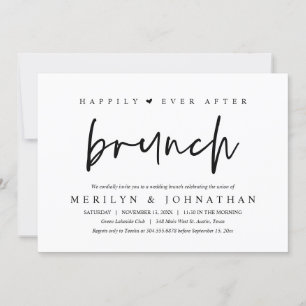 Invitación Feliz desde el partido Brunch de la boda Minimalis