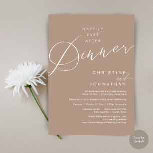 Invitación Feliz desde la cena Boda Elopement Script