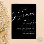 Invitación Feliz desde la cena Boda Elopement Script<br><div class="desc">Marque el comienzo de su eternidad con elegancia usando nuestra tarjeta de invitación a la celebración de la celebración de la fiesta de los bodas con temática contemporánea, "Feliz eterno después de la cena". Perfecto para las parejas que ofrecen su alegre ocasión, esta invitación exuda sofisticación con un toque de...</div>