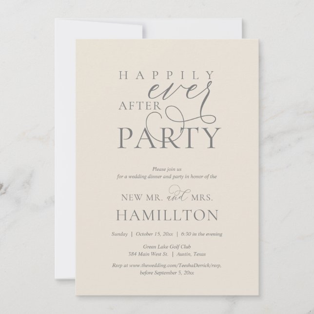 Invitación Feliz desde la cena y Fiesta post Boda (Anverso)
