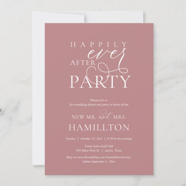 Invitación Feliz desde la cena y Fiesta post Boda (Anverso)