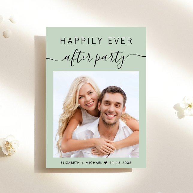 Invitación Feliz desde la recepción de la boda de Fiesta (A chic Happily Ever After Party Invitation to set the tone for an unforgettable event)