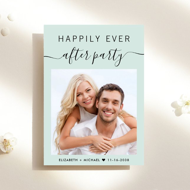 Invitación Feliz desde la recepción de la boda de Fiesta (A chic Happily Ever After Party Invitation to set the tone for an unforgettable event)