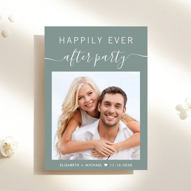 Invitación Feliz desde la recepción de la boda de Fiesta (A chic Happily Ever After Party Invitation to set the tone for an unforgettable event)